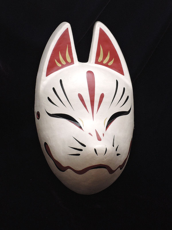 狐面「鈴稲　白」≪羽二重張り≫（小）