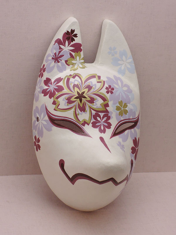 狐面「千世桜」（小）<<羽二重張り>>