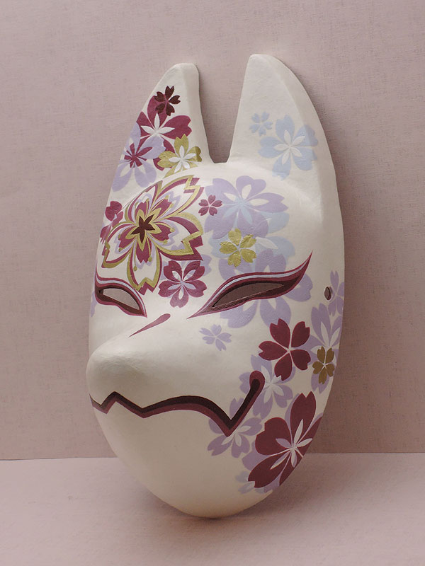 狐面「千世桜」（小）<<羽二重張り>>