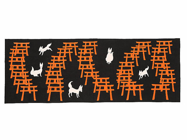 京都くろちく【新品】高級麻暖簾「招福夫婦鶴」日本製！25,300円