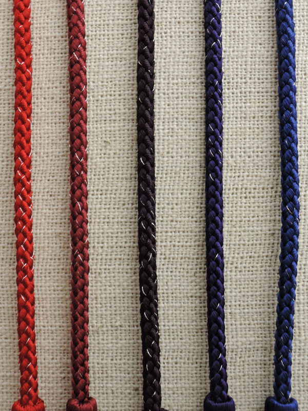 江戸打ち房付き紐・中太｜銀糸