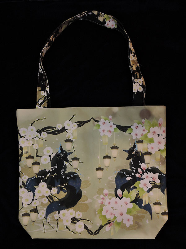 ファスナーバッグ「梅花桜花狐」