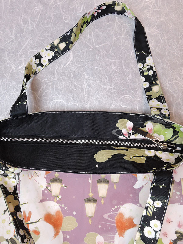 ファスナーバッグ「梅花桜花狐」