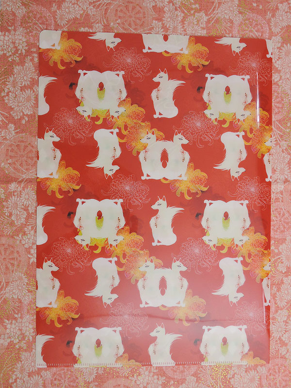 なせつ庵：クリアファイル「狐と菊」