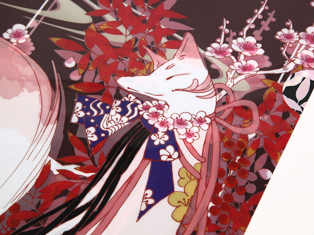 クリアファイル「南天と狐」