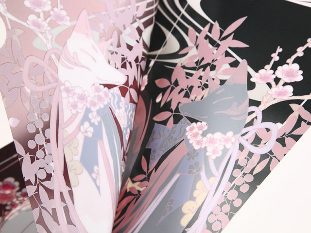 クリアファイル「南天と狐」