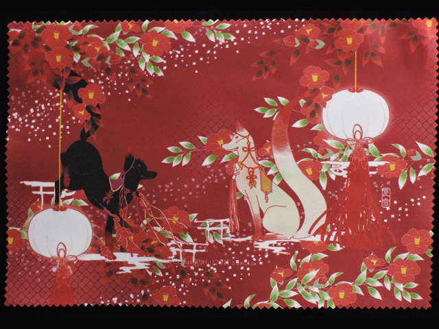 ファイバークロス「狐と椿」