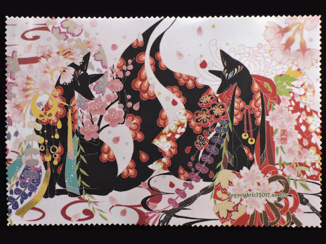 ファイバークロス「桜と黒狐」
