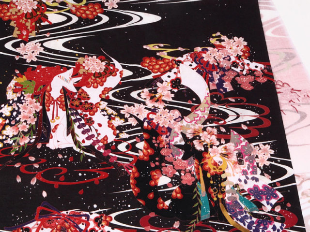 手拭い「桜と狐」