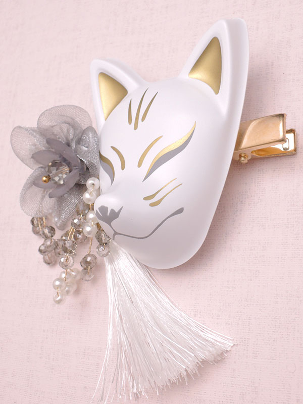 おまつりらんど：天狐ヘアクリップ（金)