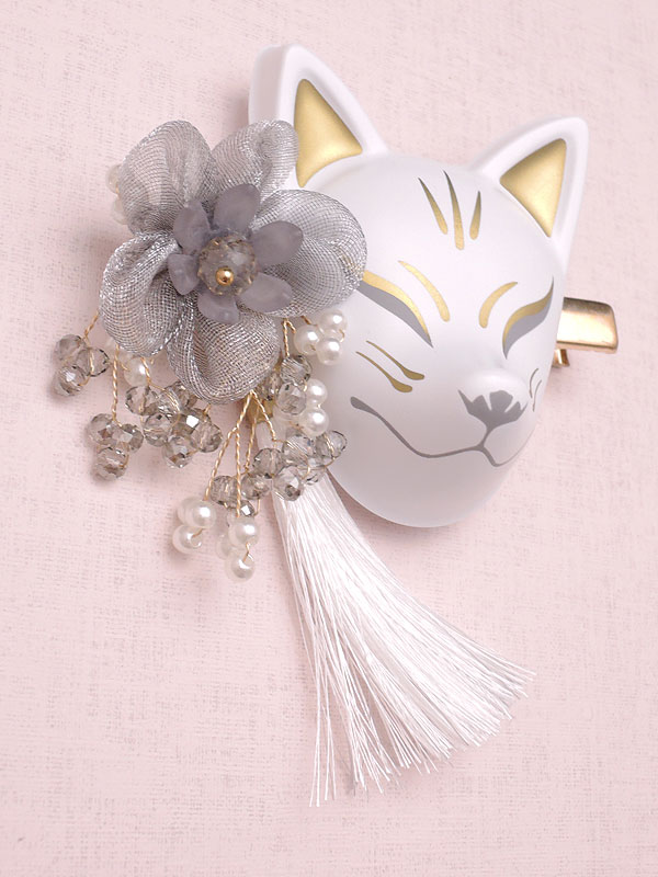 おまつりらんど：天狐ヘアクリップ（金)