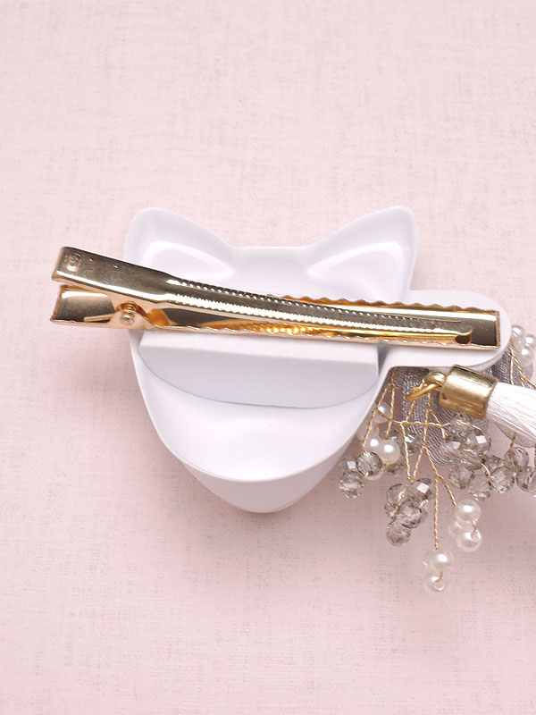 おまつりらんど：天狐ヘアクリップ（金)