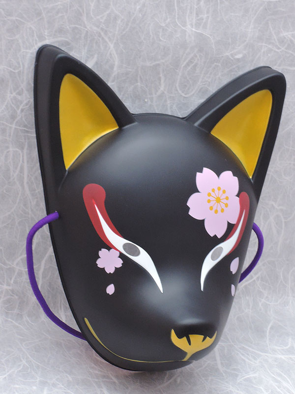 お祭り狐お面 お面 狐面 きつね半面 白黒2種アソート 12セット : お祭り