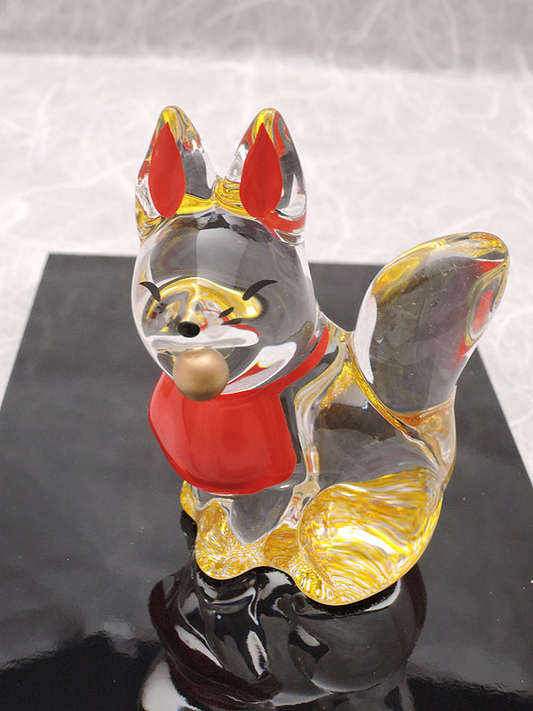 リュウコドウ：クリスタル稲荷神きつねセット