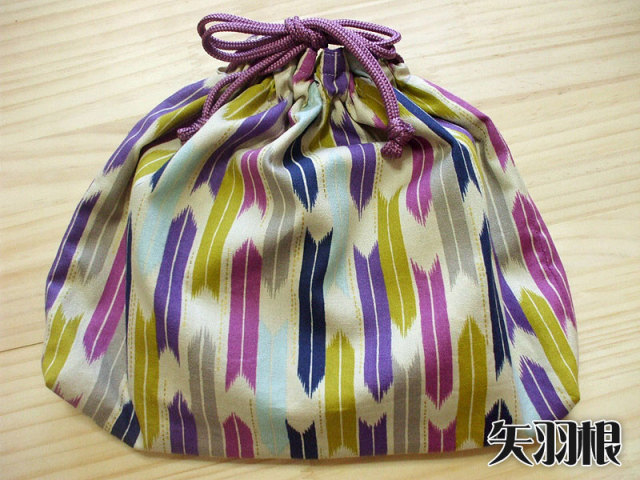 狐面手拭いリバーシブル巾着（大）