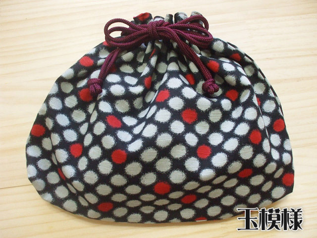 狐面手拭いリバーシブル巾着（大）