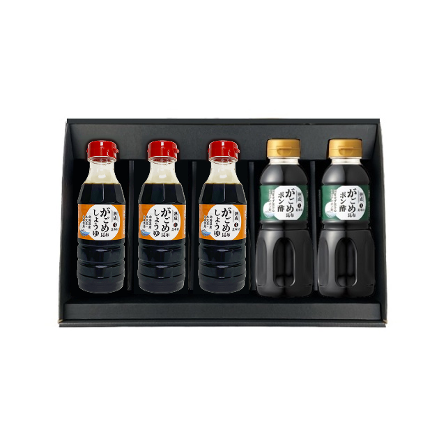 しょうゆ・ポン酢　300ml×5本【贈答・ギフト】　熟成がごめ昆布　