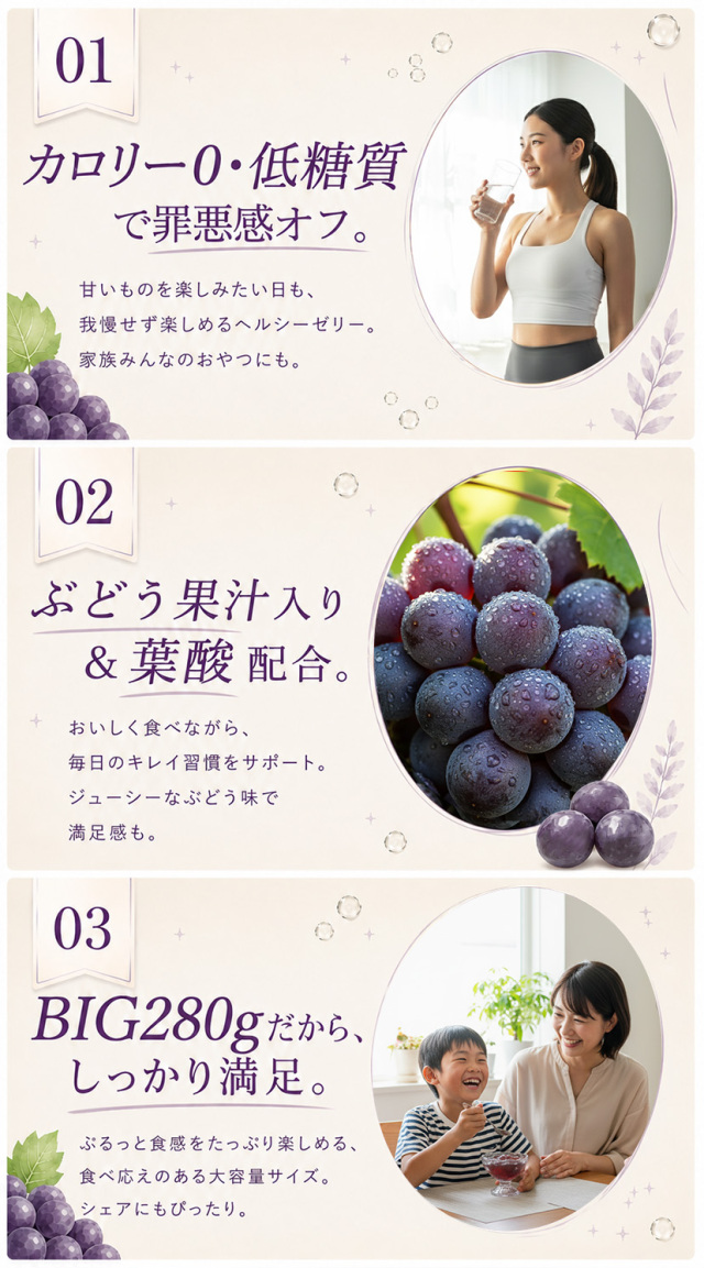 カロリーオフ カロリーゼロ 低糖質 ぶどう こんにゃくゼリー 置き換え｜こんにゃくパーク