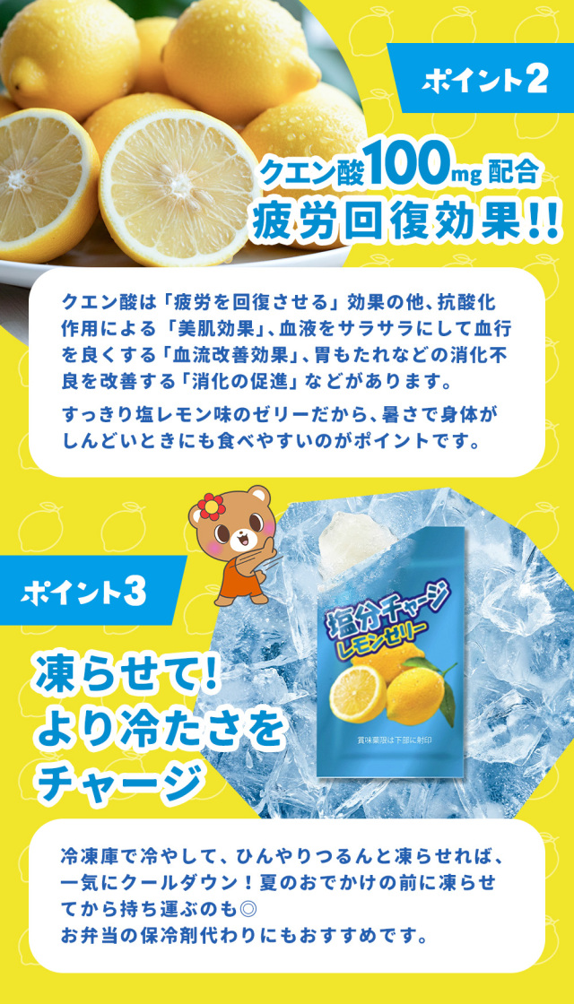 IDEE購入品　あーちん「レモン」 熱中症対策 凍らせてもおいしい！ 業務用 塩分チャージ塩レモンゼリー