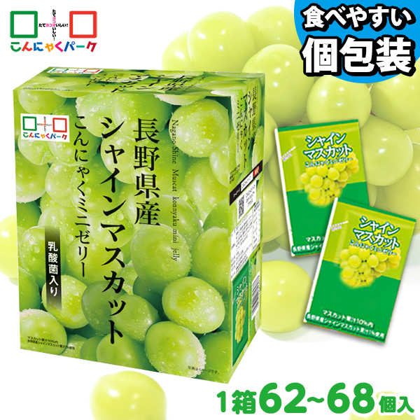 こんにゃくゼリー ひとくち蒟蒻ゼリー こんにゃくパーク シャインマスカット こんにゃくミニゼリー BOX入り 個包装タイプ ダイエット食品 ダイエットゼリー 蒟蒻 群馬県産 置き換え (1箱1000g・約62～68個入*1個)