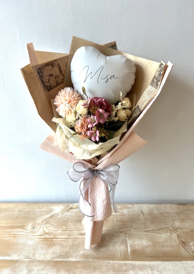 フラワーバルーン・プチフルール ローズ【お名前＆メッセージをお入れします】