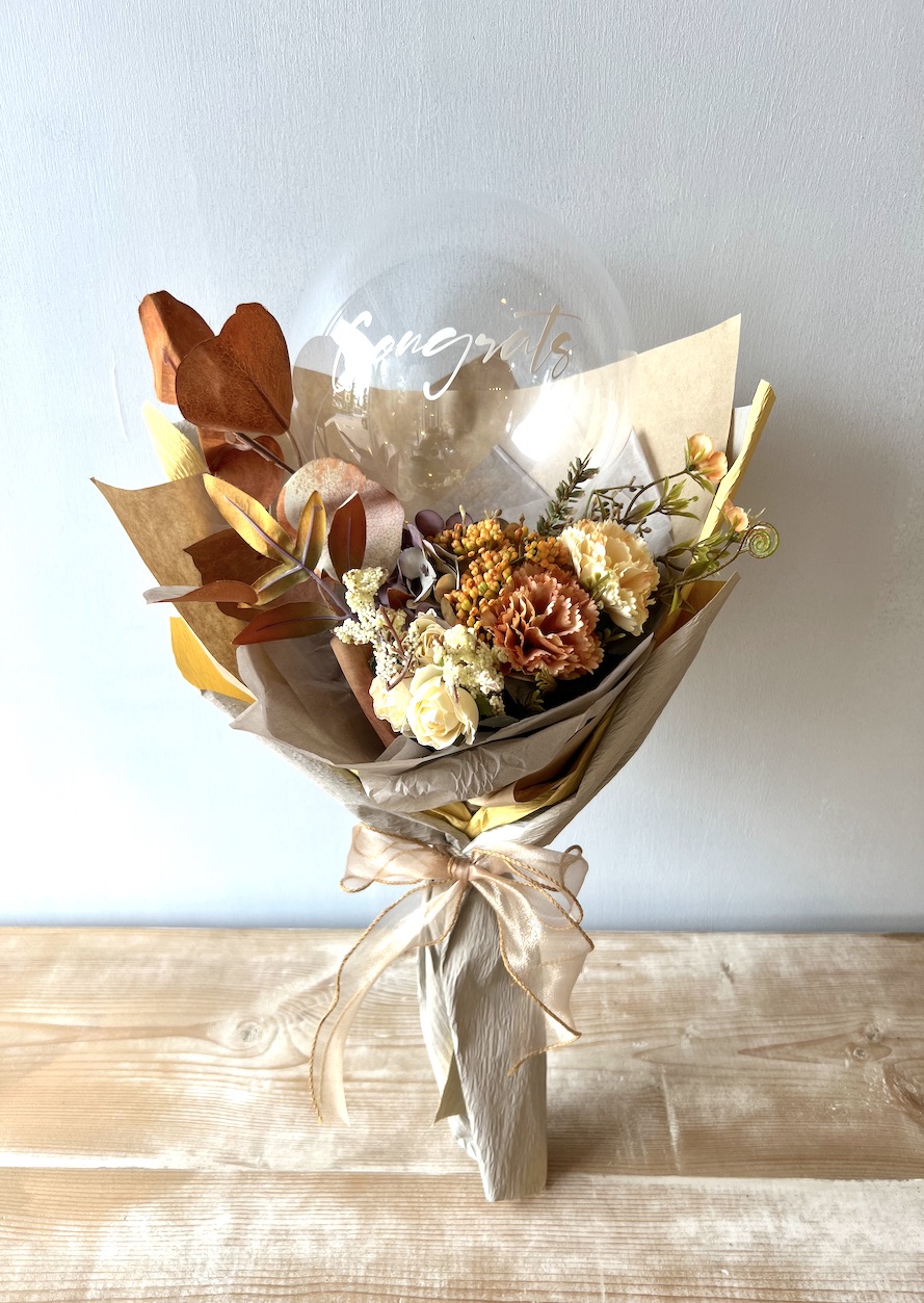 フラワーバルーン・プチフルール サボンオロンジュ【お名前＆メッセージをお入れします】