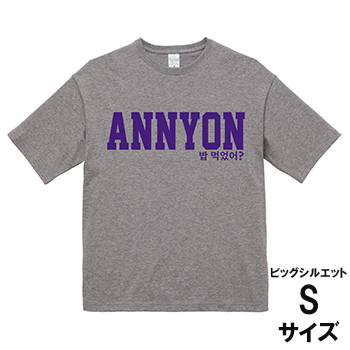 ANNYON ゴハン食べた？ Tシャツ グレー【S】