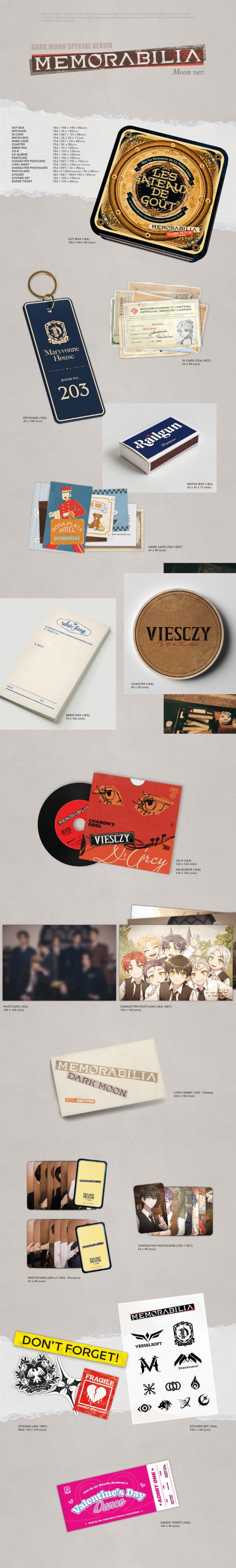 enhypen dark moon memorabilia ラキドロ　ソンフン ENHYPEN - Dark Moon Special Album Memorabilia Moon version