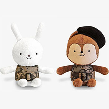 「太陽の末裔」公式ぬいぐるみキーリング　ヌッグン＆ハヤン　セット（各15cm）
