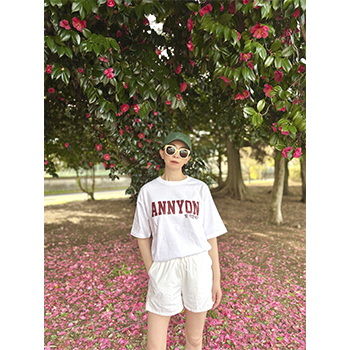 ANNYON ゴハン食べた？ Tシャツ ホワイトb