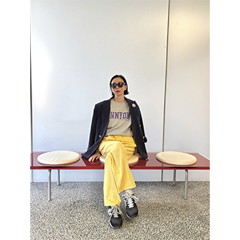 ANNYON ゴハン食べた？ Tシャツ グレーa