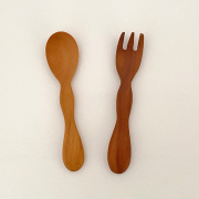 木製カトラリー 離乳食に【赤ちゃん幼児用】もこもこスプーン、フォーク【自分で食べる 気持ちが芽生えたら】出産祝い誕生祝いに