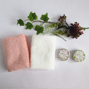 【カジュアルプチギフトセット】ハンドタオル２枚｜リップバームorミニバーム｜カジュアルラッピング付き｜退職のご挨拶・ちょっとしたお礼やお返しに｜内祝い