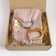 ギフトセット｜ベビースリング＆歯固め もこもこホルダーセット（箱ラッピング付）｜名入れ対応・選べるカラー＆デザイン（かえる or さかな）