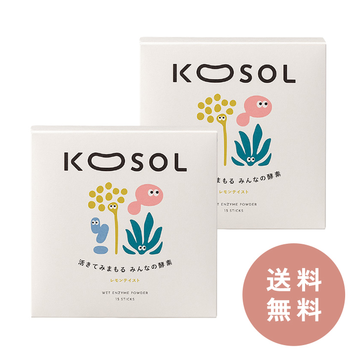【送料無料】食べる酵素 レモン味（詰め替え用）15包×2箱セット｜KOSOL