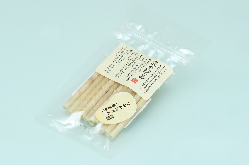 New！国産牛皮を使った 『かみかみガム11cm12本入り』  柔らかい噛み心地で、ストレス解消や歯垢除去にピッタリです