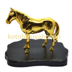 午うま馬の黄金置物