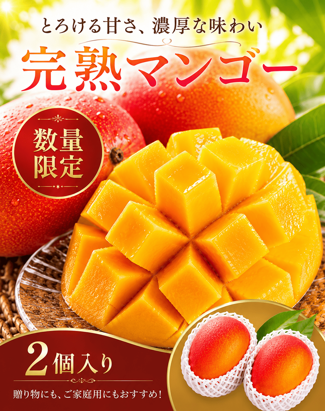 マンゴー　2個入り