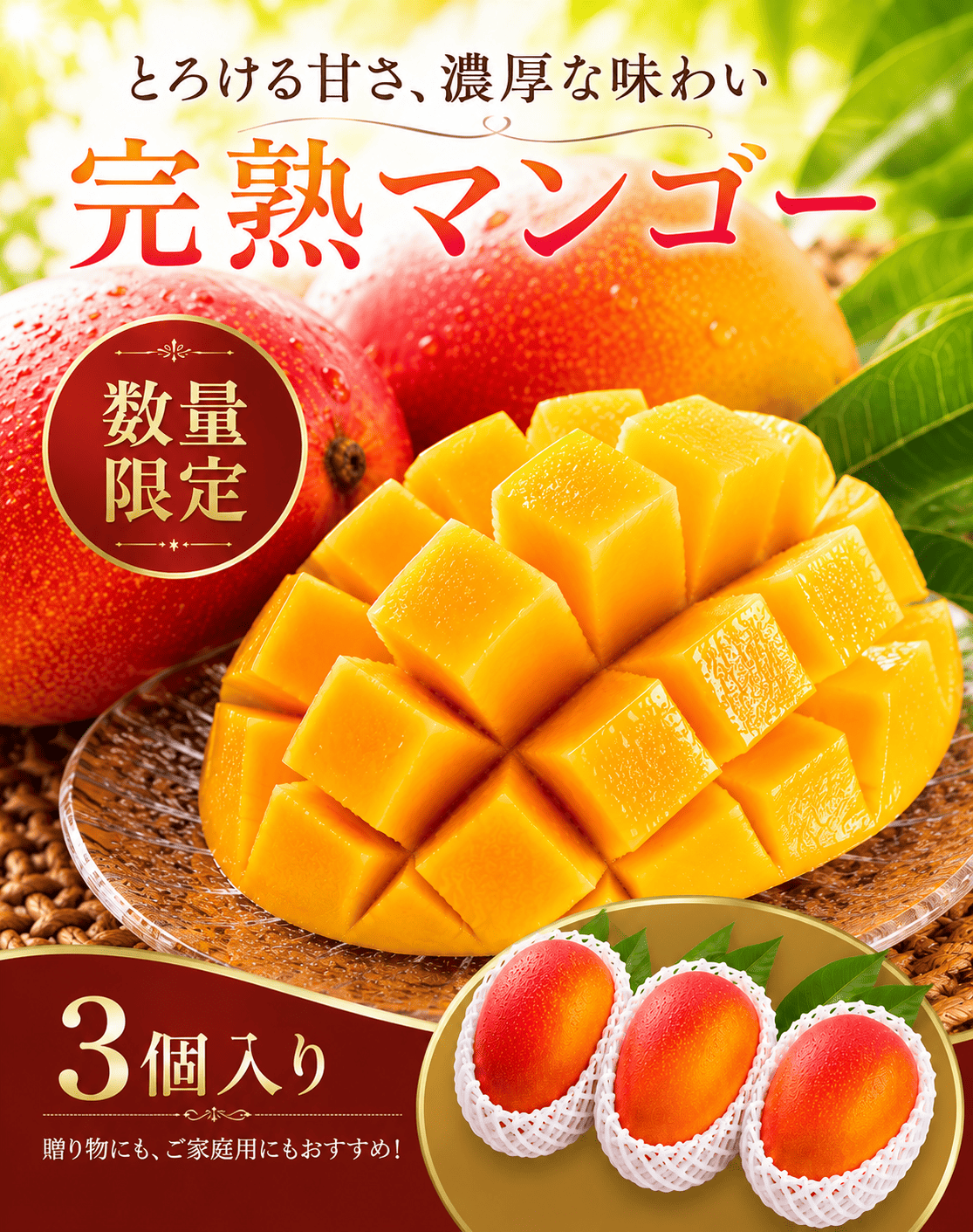 マンゴー　3個入り