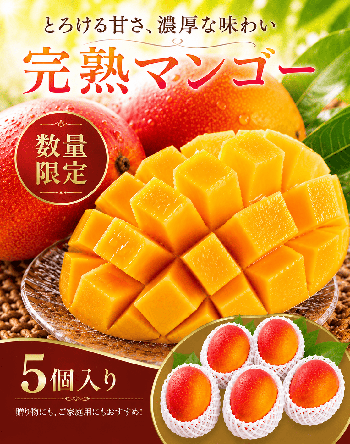 マンゴー　5個入