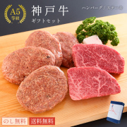 神戸牛ギフトセット 1万円 ステーキ・ハンバーグ（ランプ100ｇ×2枚・ハンバーグ150ｇ×4個）