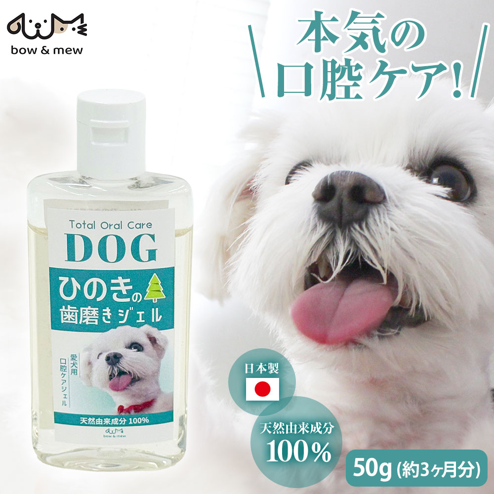 Bow＆Mew ひのきドッグ歯磨きジェル〈50g〉【送料無料】【メール便送料無料】