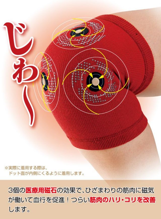 マグネッカー DX ひざ用 磁気 サポーター 0070-2246 レッド☆磁気の力