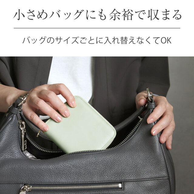 牛革ラウンドジップ2つ折り財布☆コンパクトだけど収納力も抜群