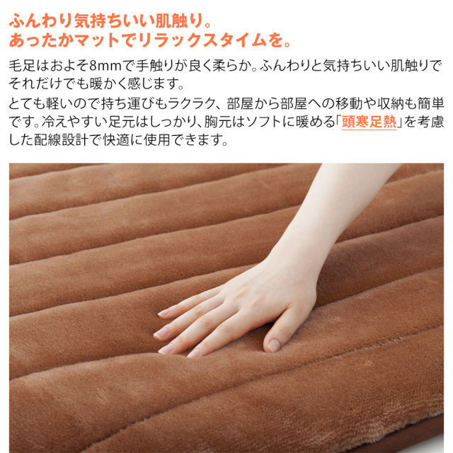 直送】電磁波99%カット 一人用電熱マット（タイマー付）☆厚さ4cmの