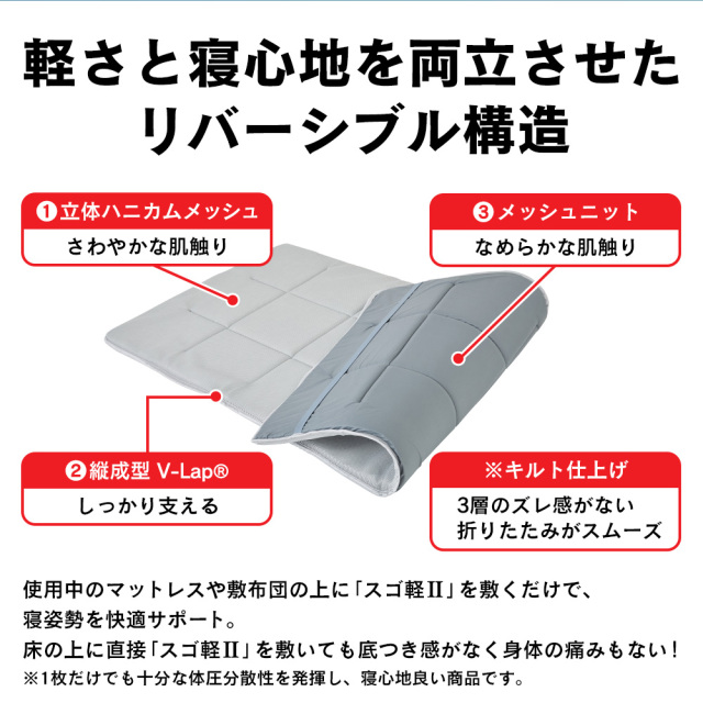 TEIJIN - 軽量コンパクト敷布団 スゴ軽2 送料無料 軽量コンパクト敷布団 スゴ軽II｜寝具｜テイジン素材で快適な