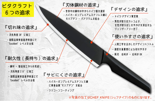 ビタクラフト ソリッドナイフ ペティナイフ☆包丁に必要な機能すべてを