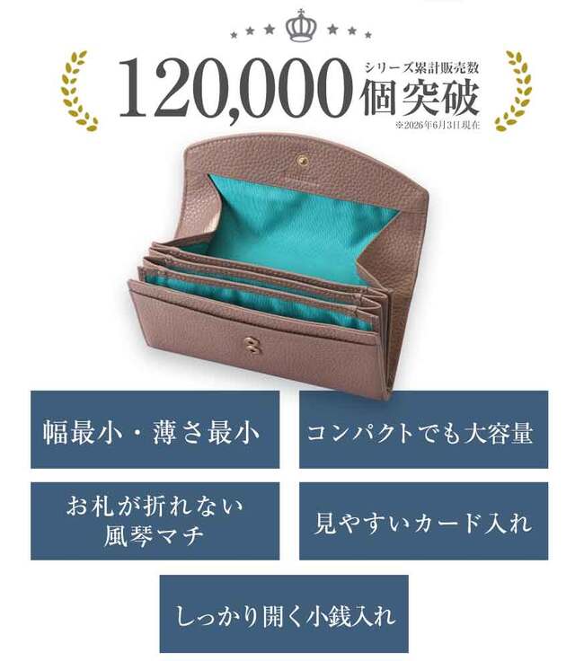 RuriHari 薄くて小さいギャルソン長財布☆幅最小、薄さ最小のショート