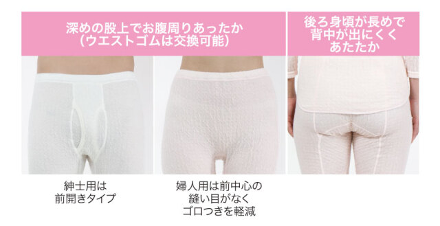 ひだまり ライト 上下セット☆秋から春先まで長く着られる2重構造肌着！