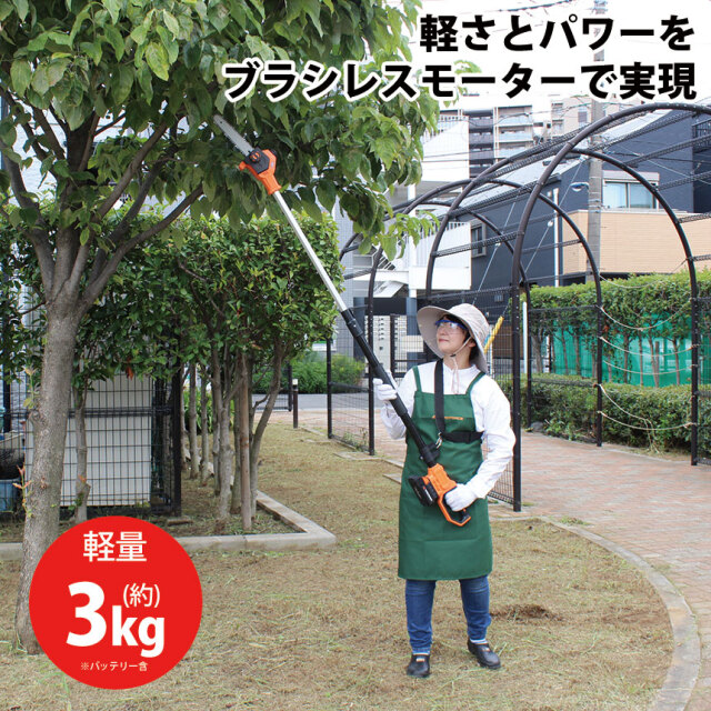 YARDFORCE 24V高枝ブラシレス チェーンソー☆最も取り回しやすい高枝
